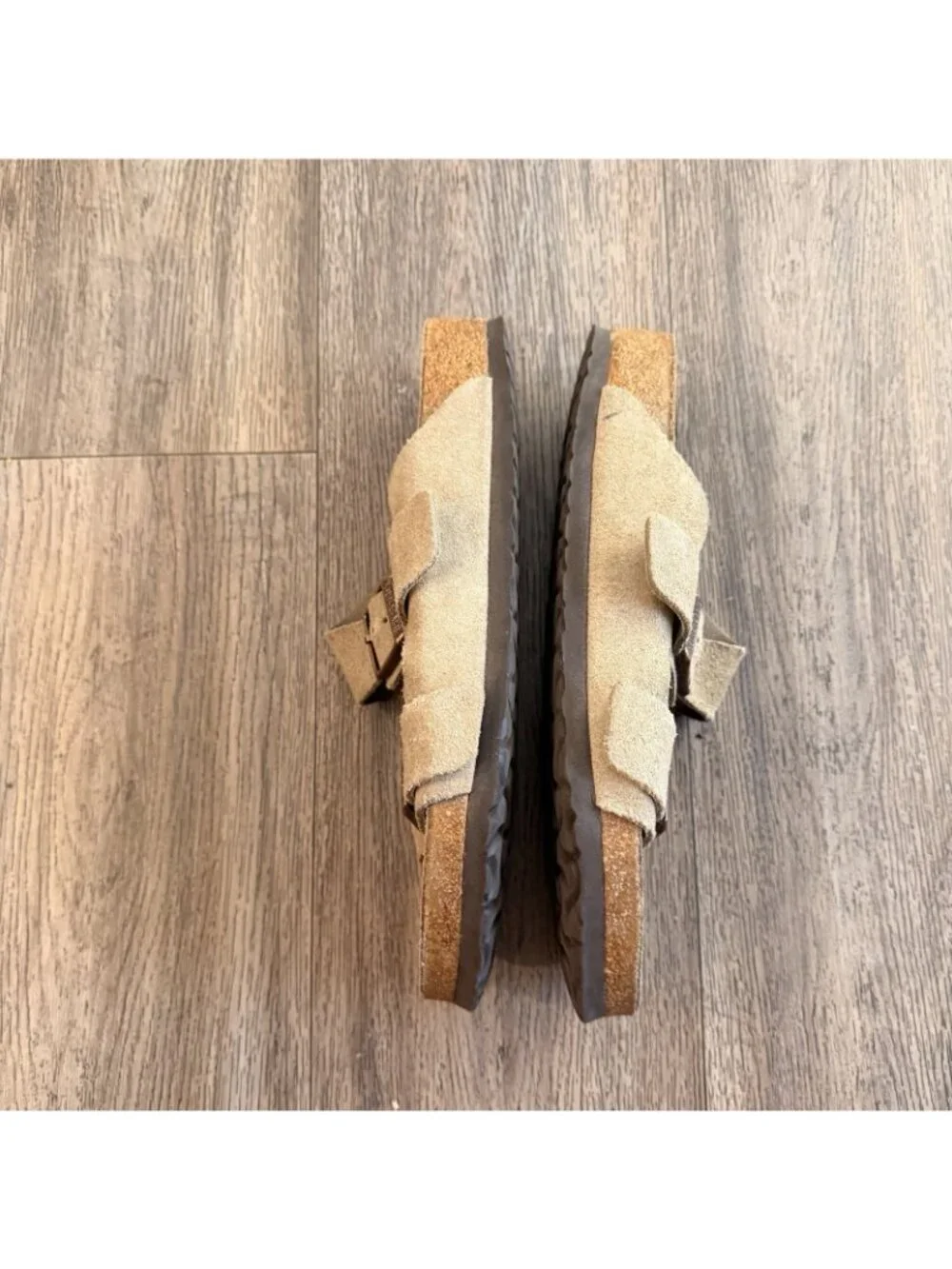 BIRKENSTOCK Arizona Suede Soft Footbed Sandals Taupe New 44 M 11